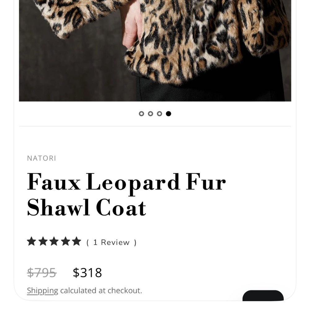 Natori faux leopard fur shawl coat - Picture 10 of 10